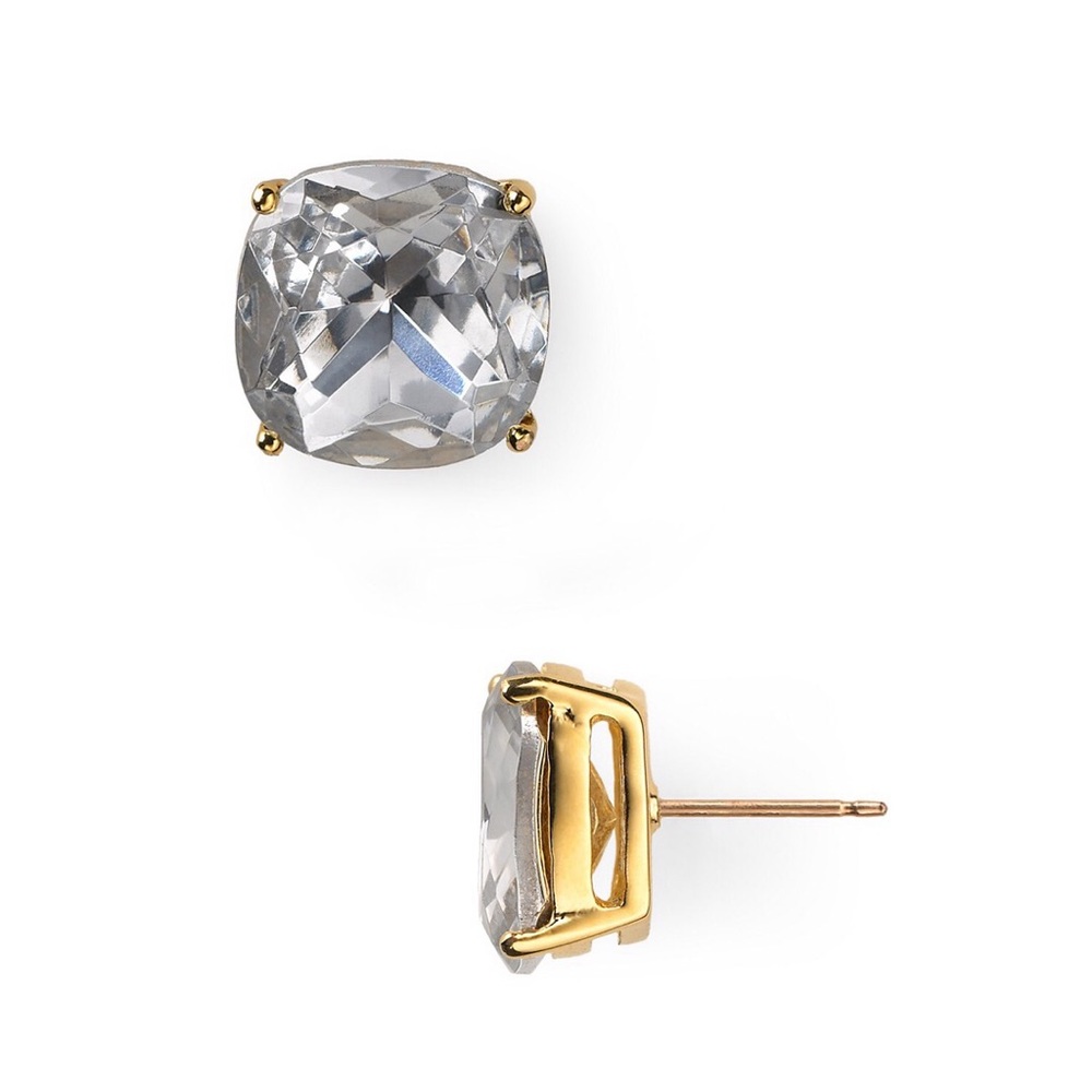 ♠️Kate Spade♠️ Clear Gold Gumdrop Stud Earrings - Picture 3 of 8